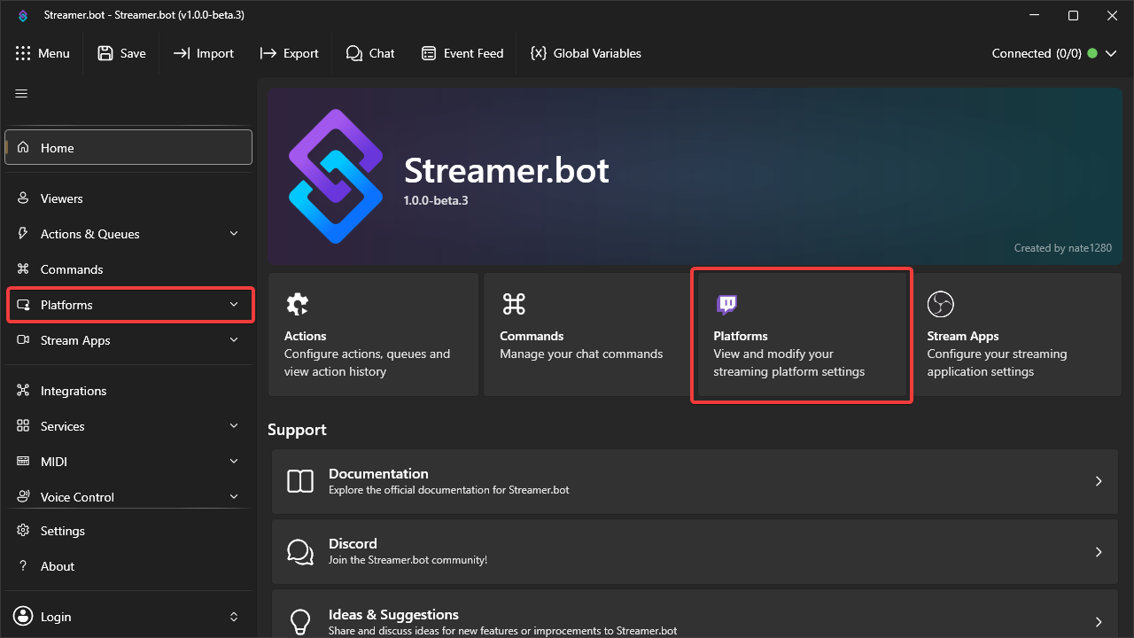 Streamer.bot Homepage Platforms
