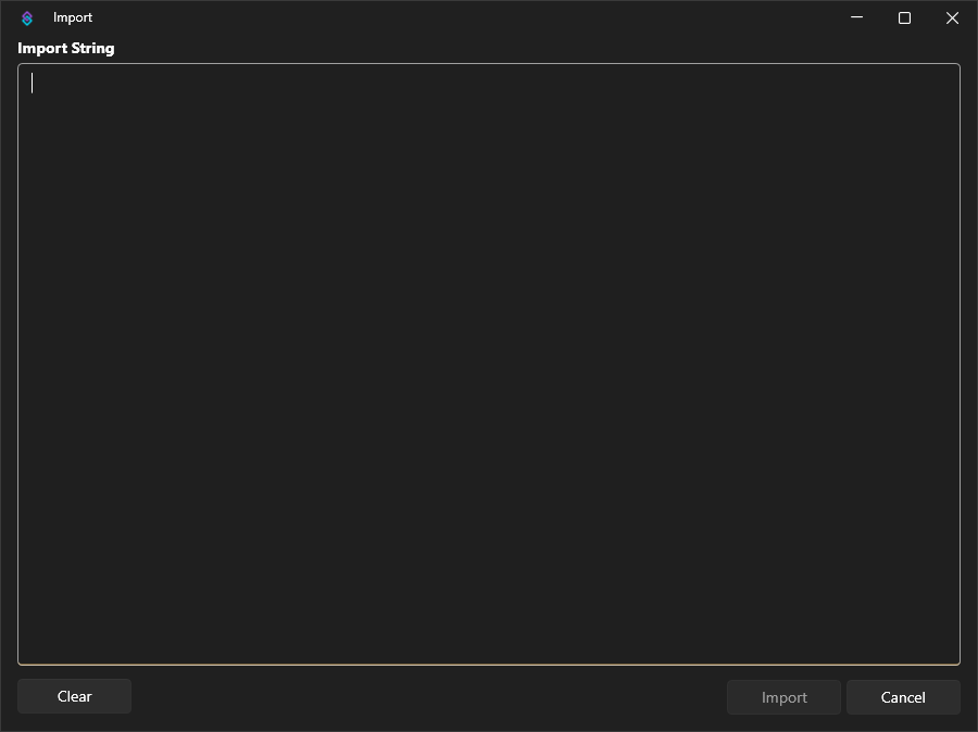 Import Commands String