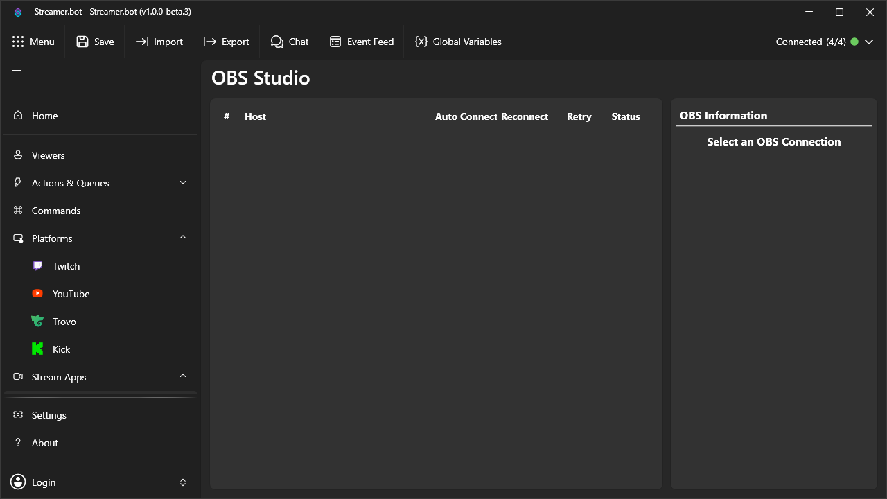 Stream Apps OBS Streamer.bots